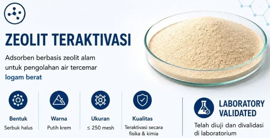 BRIN Manfaatkan Zeolit Indonesia untuk Menekan Cemaran Logam Berat