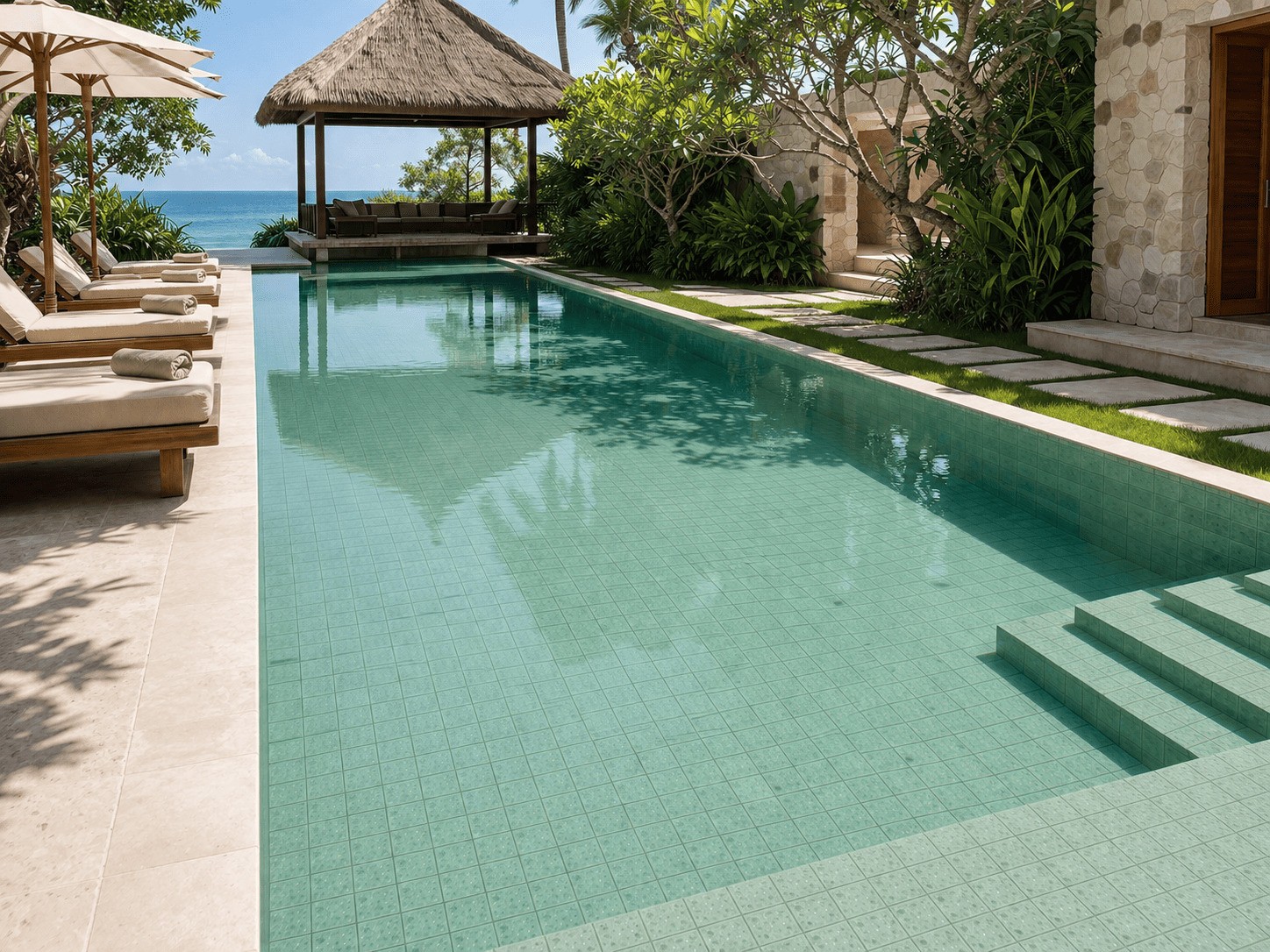 Sukabumi Green Stone Supplier | Natural Zeolite Pool Tiles